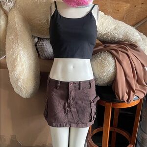 Women's Brown Casual Shorts S/M top black soze L